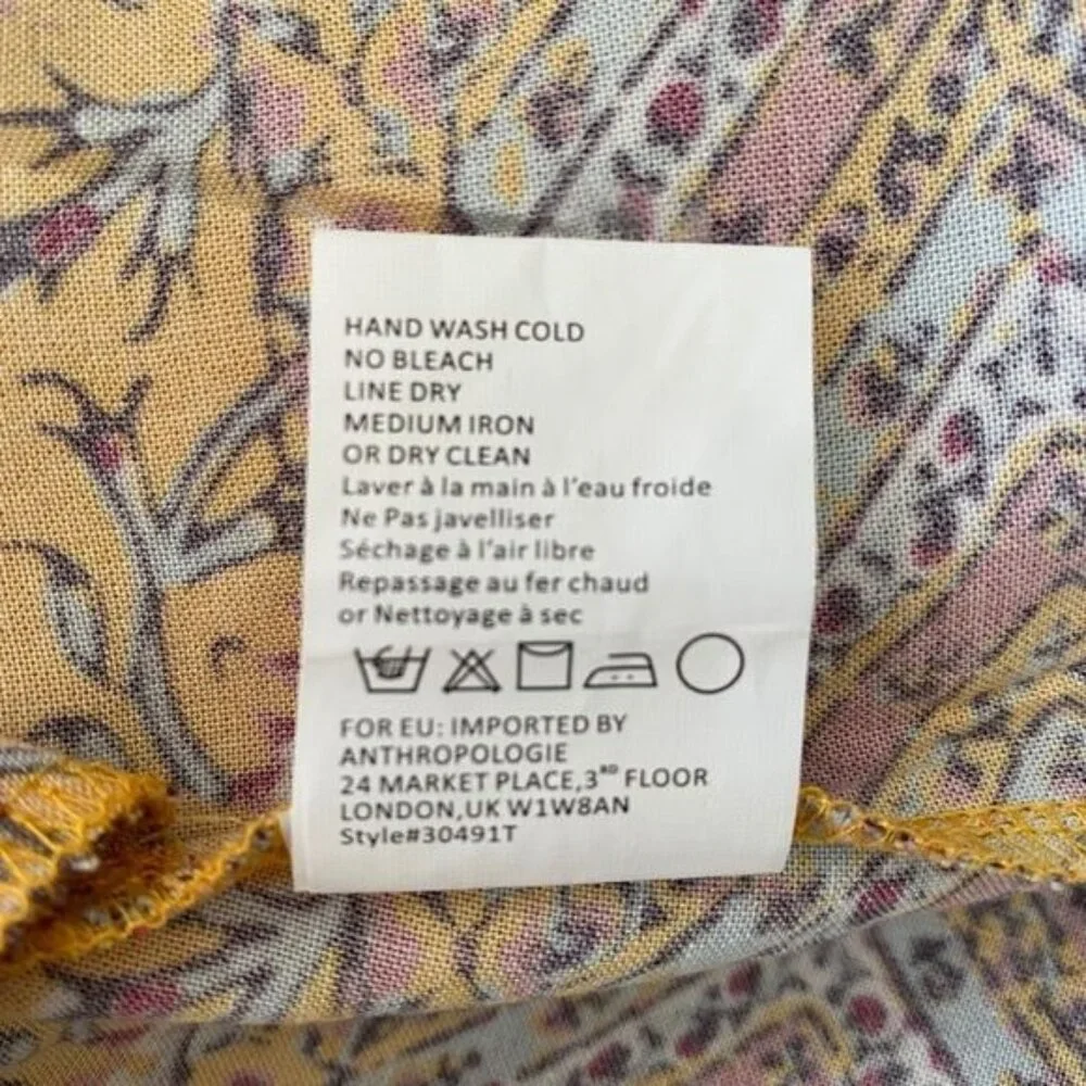 Anthropologie Tiny Ismelda Tunic Dress Yellow Multi Size Small NWT